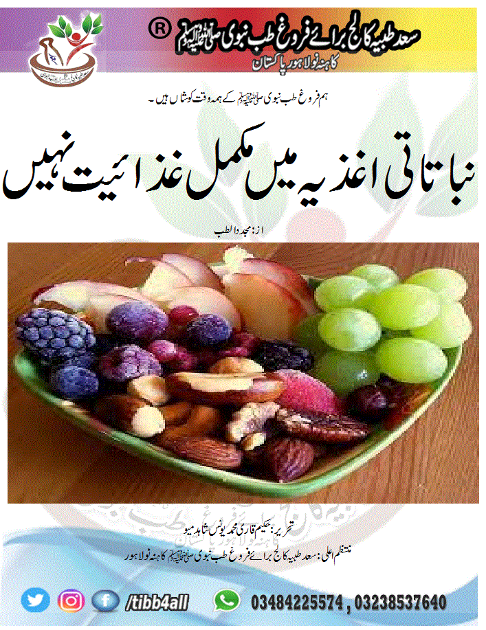 Read more about the article نباتاتی اغذیہ میں مکمل غذائیت نہیں