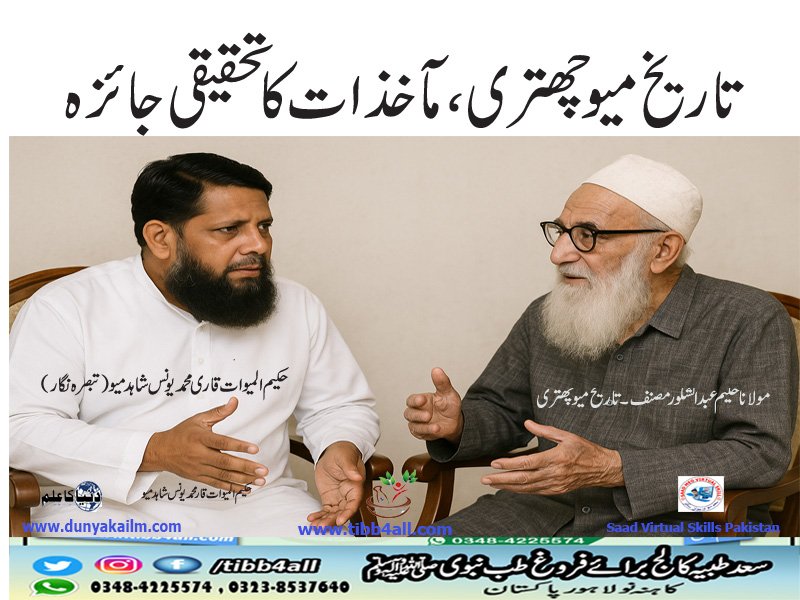 تاریخ میو چھتری، مآخذات کا تحقیقی جائزہ