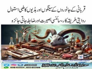 قربانی کےجانوروں کے سینگوں اور ہڈیوں کا طبی استعمال