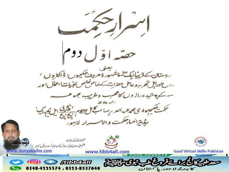 اسرار حکمت،حصہ اول.دوم