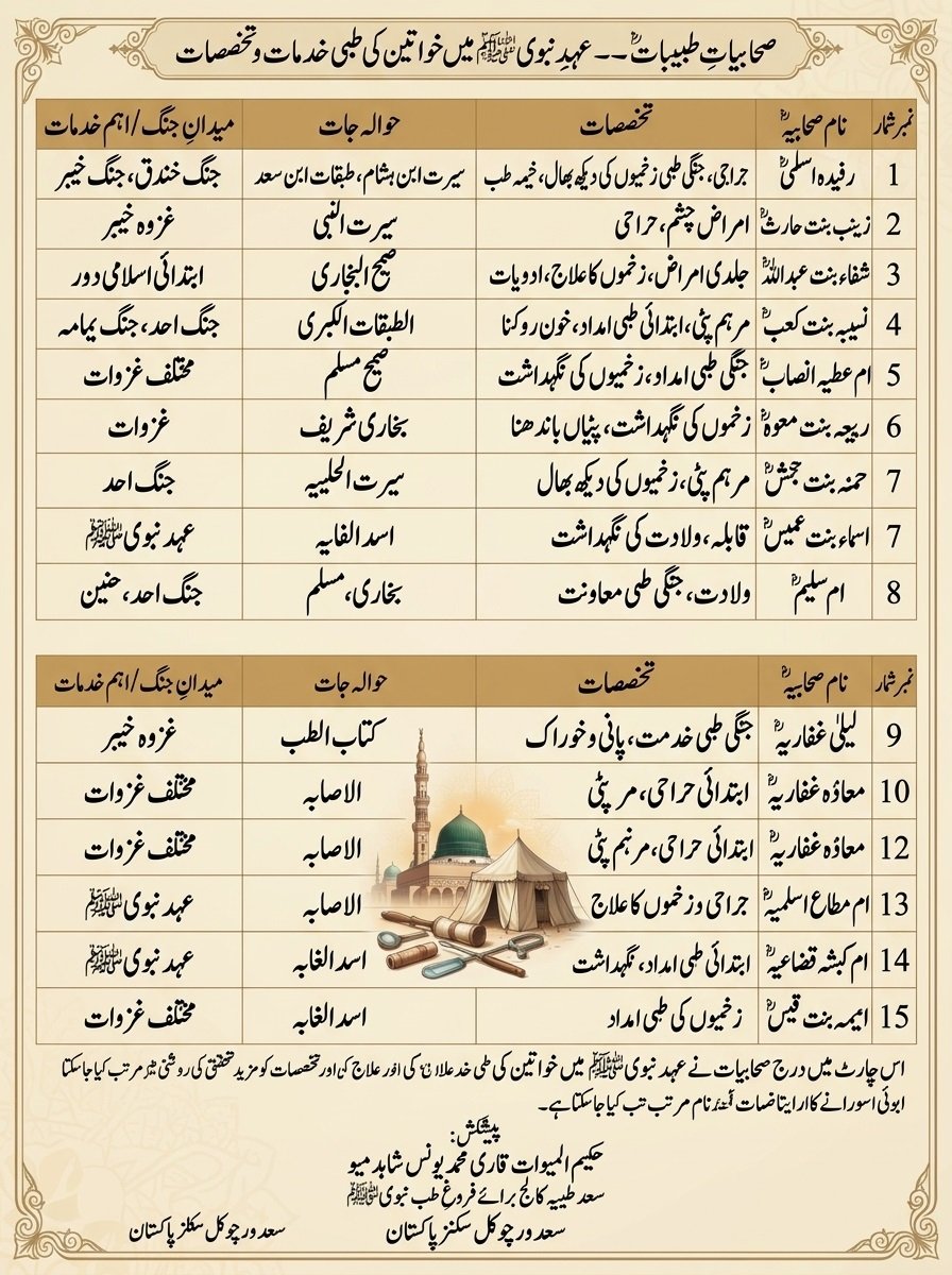 عہدِ نبوی ﷺ میں خواتین کی طبی خدمات