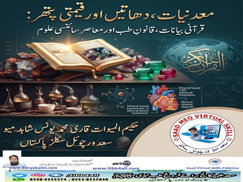 معدنیات، دھاتیں اور قیمتی پتھر: قرآنی بیانات، قانونِ طب اور معاصر سائنسی علوم